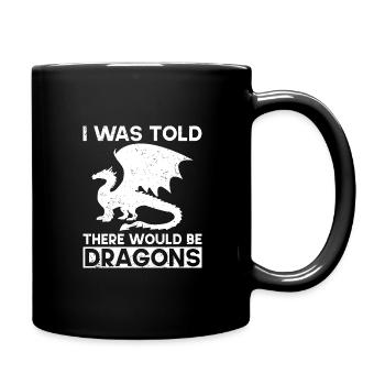 Drache Drachen Design Fabelwesen Phantasie - Tasse einfarbig - Schwarz - Rechts