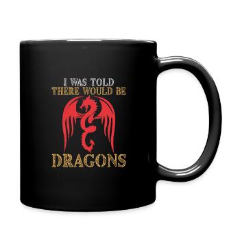 Drache Drachen Design Fabelwesen Phantasie - Tasse einfarbig - Schwarz - Rechts
