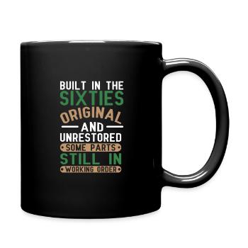 Erbaut Sechziger Jahren Original 50. Geburtstag - Tasse einfarbig - Schwarz - Rechts