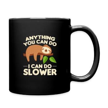 Sloth Sleep Saying - Full Colour Mug - black - Right