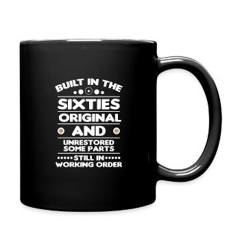 Built sixties original 50th birthday - Full Colour Mug - black - Right