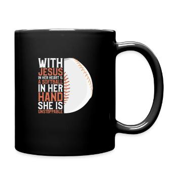 Jésus dans ton cœur Athlètes lanceurs de softball - Mug uni - noir - Droite