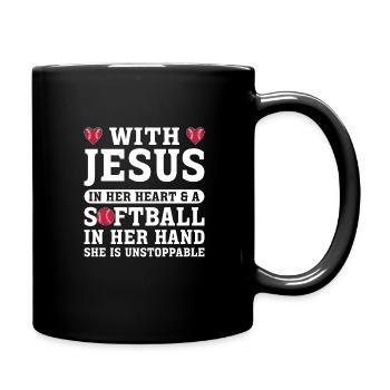 Jésus dans ton cœur Athlètes lanceurs de softball - Mug uni - noir - Droite