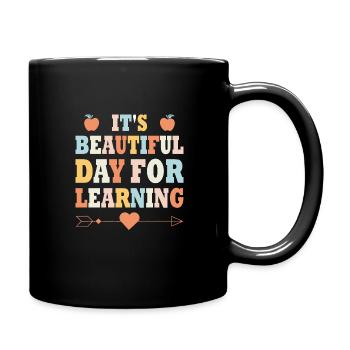 Schöner Tag, Um Einhornlehrer -Schüler Zu Lernen - Tasse einfarbig - Schwarz - Rechts