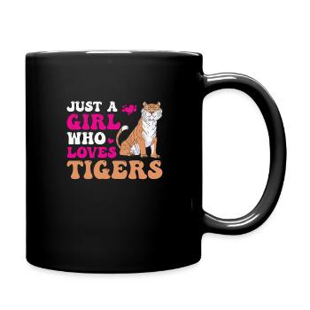 Girl Who Loves Tiger Tiger Animal Lover - Full Colour Mug - black - Right