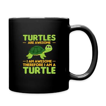Schildkröten -Meeresschildkröte -Hawaiianer - Tasse einfarbig - Schwarz - Rechts