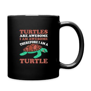 Schildkröten -Meeresschildkröte -Hawaiianer - Tasse einfarbig - Schwarz - Rechts