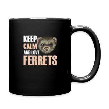 Frettchen - Tasse einfarbig - Schwarz - Rechts