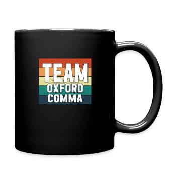 Team Oxford Comma Grammar Police English Nerd - Full Colour Mug - black - Right