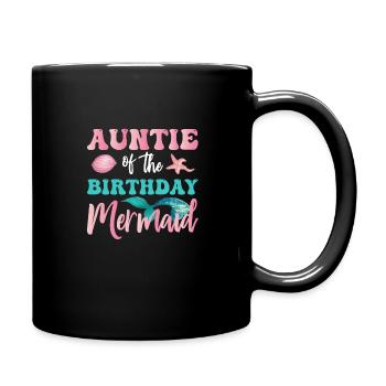 Tante Des Geburtstags-meerjungfrau-designs - Tasse einfarbig - Schwarz - Rechts