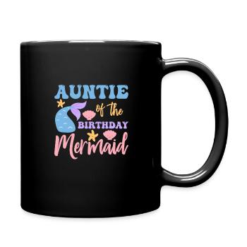 Tante Des Geburtstags-meerjungfrau-designs - Tasse einfarbig - Schwarz - Rechts