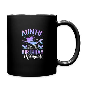 Tante Des Geburtstags-meerjungfrau-designs - Tasse einfarbig - Schwarz - Rechts