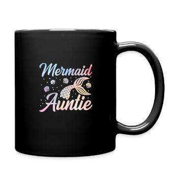 Meerjungfrau Tante Lustige Tante Frauen - Tasse einfarbig - Schwarz - Rechts