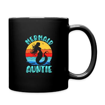 Meerjungfrau Tante Lustige Tante Frauen - Tasse einfarbig - Schwarz - Rechts