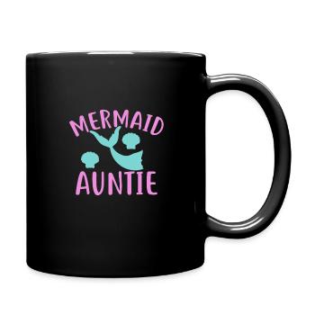 Meerjungfrau Tante Lustige Tante Frauen - Tasse einfarbig - Schwarz - Rechts