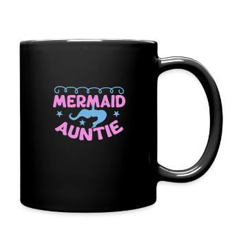 Meerjungfrau Tante Lustige Tante Frauen - Tasse einfarbig - Schwarz - Rechts