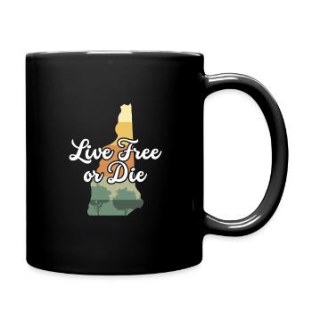 Vivre libre ou mourir rétro Nature Vintage nouveau - Mug uni - noir - Droite