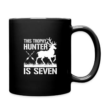 7th Year Hunting Birthday Party for Children, Duck, - Full Colour Mug - black - Right