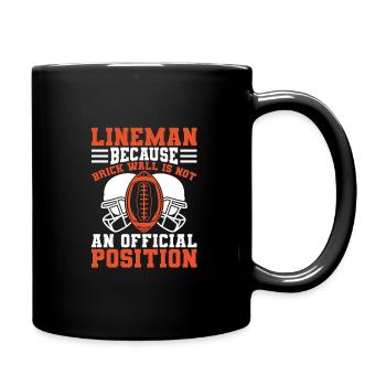 American Football Herren Football Player Kinder - Tasse einfarbig - Schwarz - Rechts