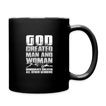God Created Man - Full Colour Mug - black - Right