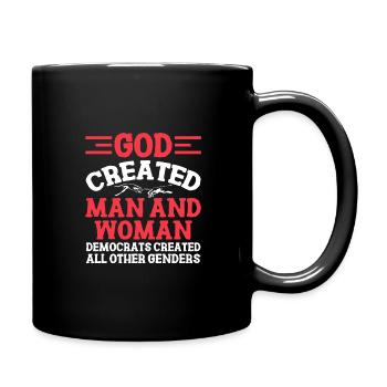 God Created Man - Full Colour Mug - black - Right