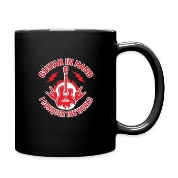 Guitare acoustique Joueur de musique Guitariste de groupe - Mug uni - noir - Droite