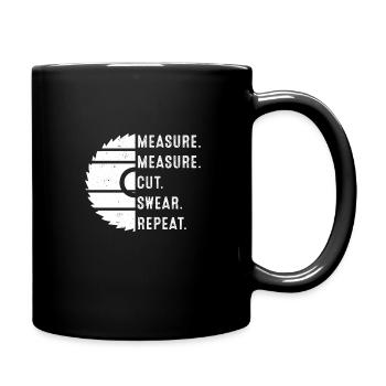 Tischler Schreiner Zimmermann Handwerker Geschenk - Tasse einfarbig - Schwarz - Rechts