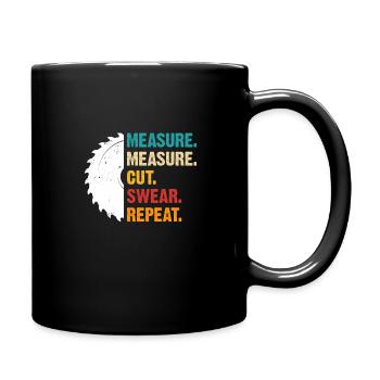 Tischler Schreiner Zimmermann Handwerker Geschenk - Tasse einfarbig - Schwarz - Rechts
