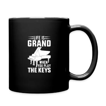 Piano Klavier Pianiste - Mug uni - noir - Droite