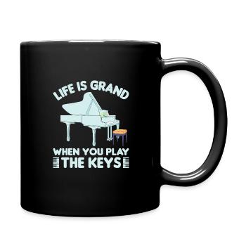 Piano Klavier Pianiste - Mug uni - noir - Droite