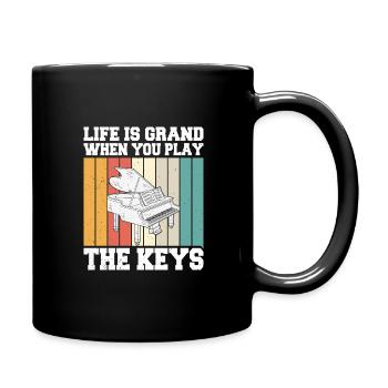 Piano Klavier Pianiste - Mug uni - noir - Droite