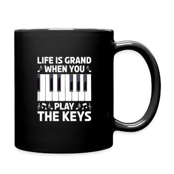 Piano Klavier Pianiste - Mug uni - noir - Droite