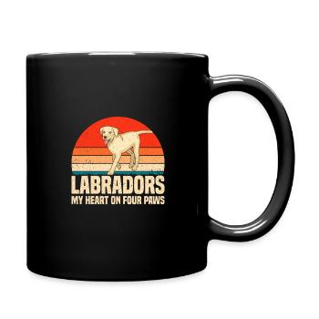 American Labrador Retriever Owner Black Lab Dad - Full Colour Mug - black - Right