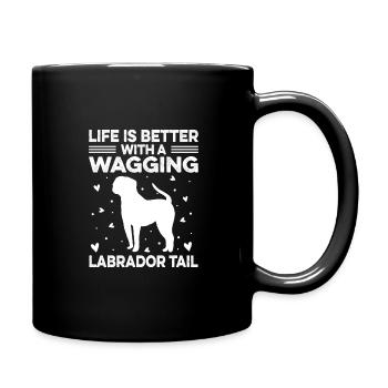 American Labrador Retriever Owner Black Lab Dad - Full Colour Mug - black - Right