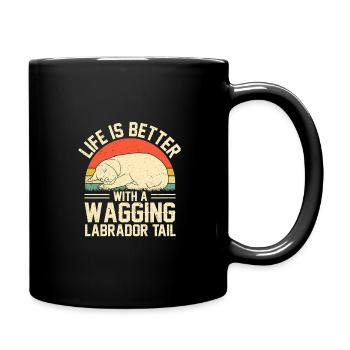 American Labrador Retriever Owner Black Lab Dad - Full Colour Mug - black - Right