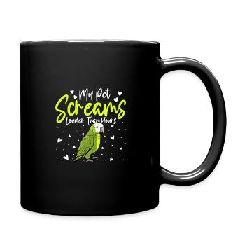 Moine vert Acteur Quaker Conure Perroquets - Mug uni - noir - Droite