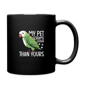 Green Monk Actor Quaker Conure Parrots - Full Colour Mug - black - Right