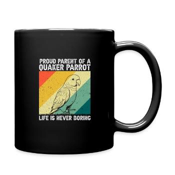 Green Monk Actor Quaker Conure Parrots - Full Colour Mug - black - Right