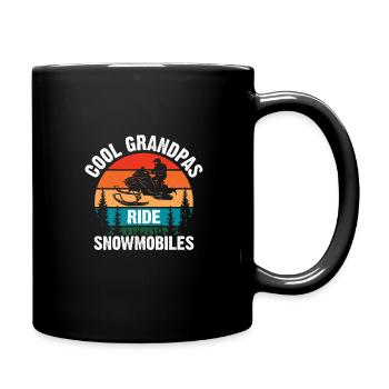 Snowmobile Dad Grandpa - Cool Grandpa Ride Snowmobile - Full Colour Mug - black - Right