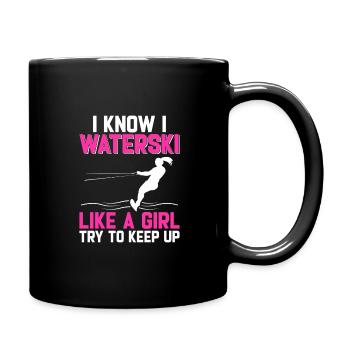 Ski nautique pour femmes filles skieuses nautiques - Mug uni - noir - Droite