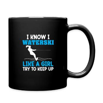 Ski nautique pour femmes filles skieuses nautiques - Mug uni - noir - Droite