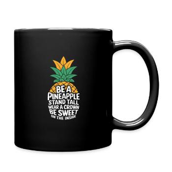 Be a pineapple stand big wearing a crown - Full Colour Mug - black - Right