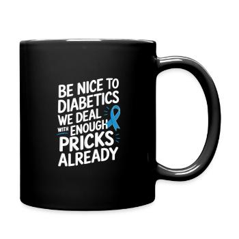 Diabétiques de type a ou b drôle de dicton - Mug uni - noir - Droite