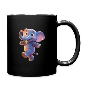 Neonfarben Elefanten-Tanzkind - Tasse einfarbig - Schwarz - Rechts