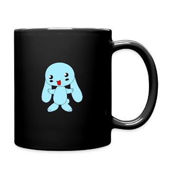 Light blue floppy eared rabbit - Full Colour Mug - black - Right