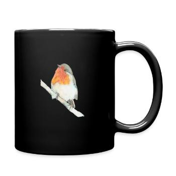 Rotkehlchen - Tasse einfarbig - Schwarz - Rechts