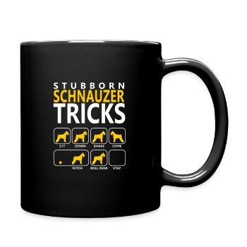 Stubborn Schnauzer Tricks - Full Colour Mug - black - Right