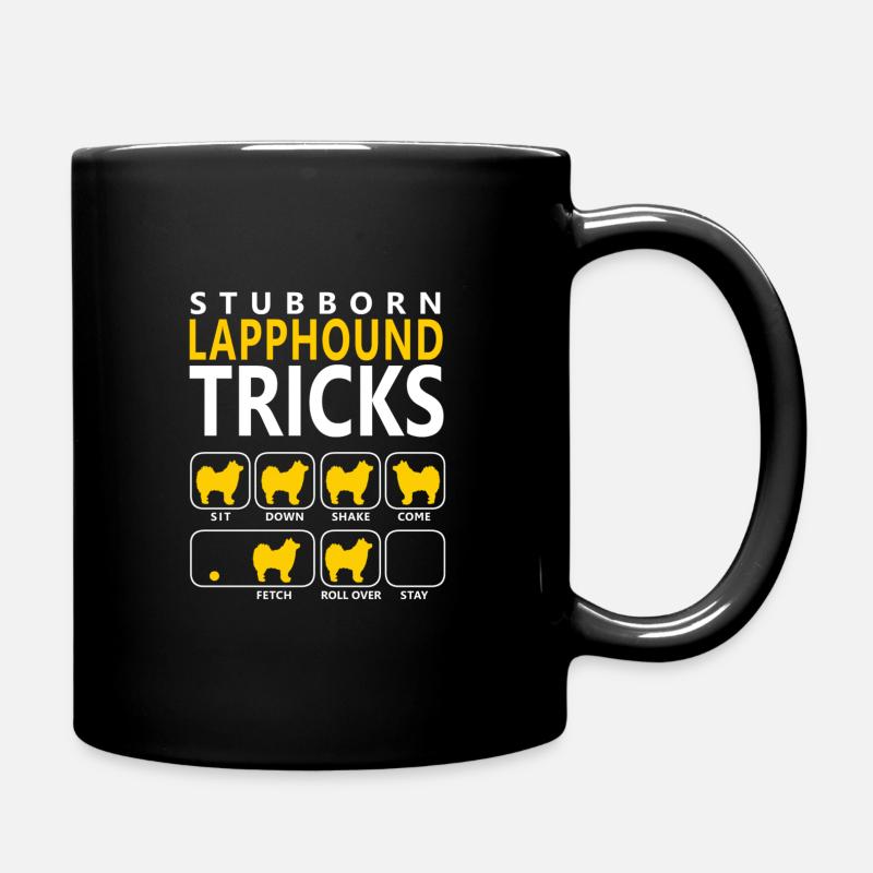 Stubborn Lapphound Tricks - Full Colour Mug - black