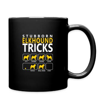 Stubborn Elkhound Tricks - Full Colour Mug - black - Right