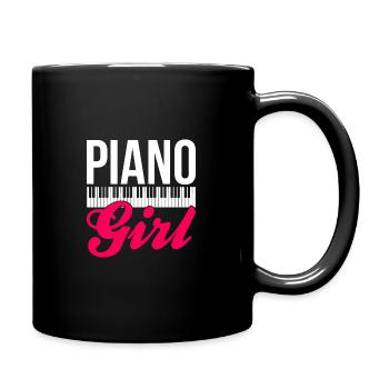 Cool Piano Design Quote Colorful Piano Girl - Full Colour Mug - black - Right